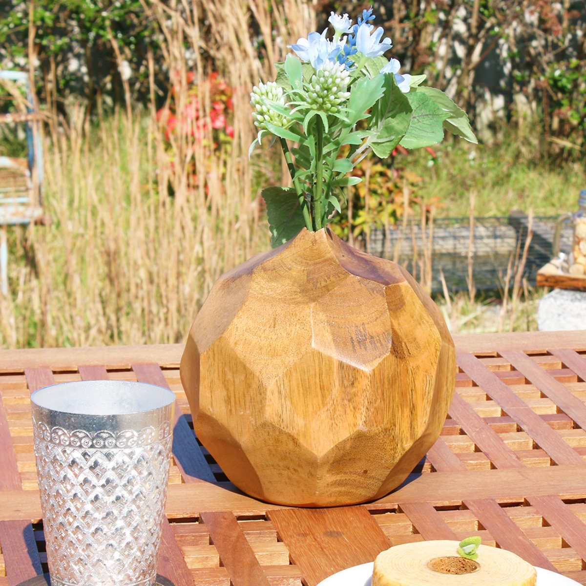 ヴィンテージ小物 木 モチーフ 高台 足付 水盤 フラワーベース 花器 一輪挿し フラワーベース 木の置物 セット NO28 一輪挿し・花瓶