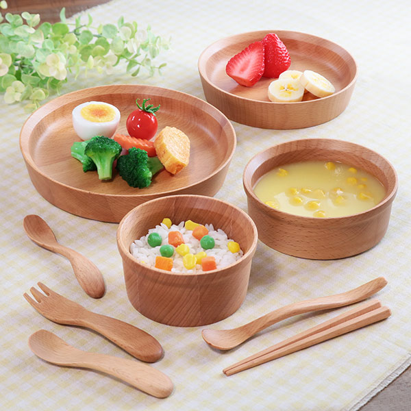 偉大な 子供用食器 9点セット Grandek Sunshine 木製 天然木 ビーチ ギフトセット 籐芸 Tougei 食器セット 子供用 ベビー 木 お食い初め 食器 セット 皿 カトラリー 割れにくい 子供用食器セット プレゼント 3980円以上 お弁当グッズのカラフルボックス