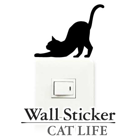 楽天市場 ウォールステッカー 壁紙シール 猫 伸び Cat Life インテリアシール ウォールシール Wall Story コンセント 壁 シール デコレーションステッカー デコレーションシール スイッチ 3980円以上送料無料 お弁当グッズのカラフルボックス