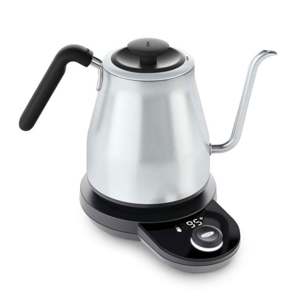 OXO オクソー ON 温度調整機能 タイマー付き 電気ドリップケトル 1.1L （ コードレスケトル ステンレス製ケトル 電気ケトル 保温機能付き コーヒーポット ステンレスケトル 安全設計 卓上ポット 電気ポット ）【3980円以上送料無料】