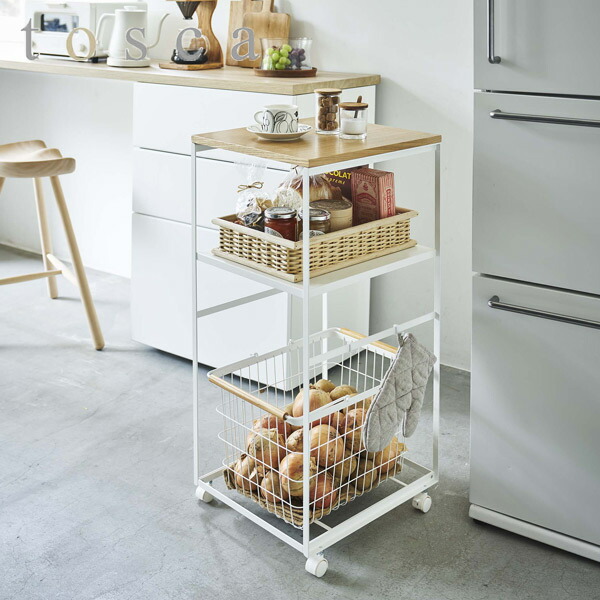 全国総量無料で キッチンワゴン キッチンラック 収納ワゴン キッチンストッカー ダイニングワゴン 送料無料 山崎実業 トスカ Tosca キッチンカート ハンドル付き キッチンワゴン キャスターワゴン 3980円以上送料無料 Yamazaki キッチン収納 キャスター付き 収納