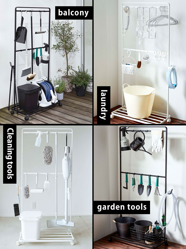 楽天1位 楽天市場 掃除道具収納ラック Tower ベランダ収納 キャスター付き 送料無料 スリム キャスターつき 収納 山崎実業 タワー おしゃれ 見せる収納 収納用品 おそうじグッズ ベランダ ガーデニング 掃除用品 3980円以上送料無料 お弁当グッズの