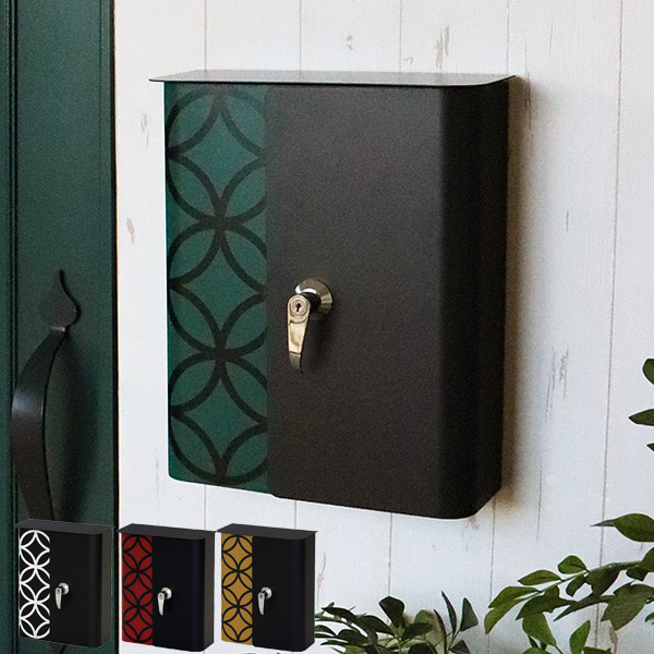 保障できる 楽天市場 ポスト 壁掛け 縁 えん 送料無料 郵便受け 郵便ポスト 壁掛けポスト 新聞受け 鍵付き メールボックス おしゃれ 和モダン 玄関 前入れ 前出し ワイド 錆にくい 七宝柄 七宝模様 カギ付き 3980円以上送料無料 お弁当グッズのカラフル