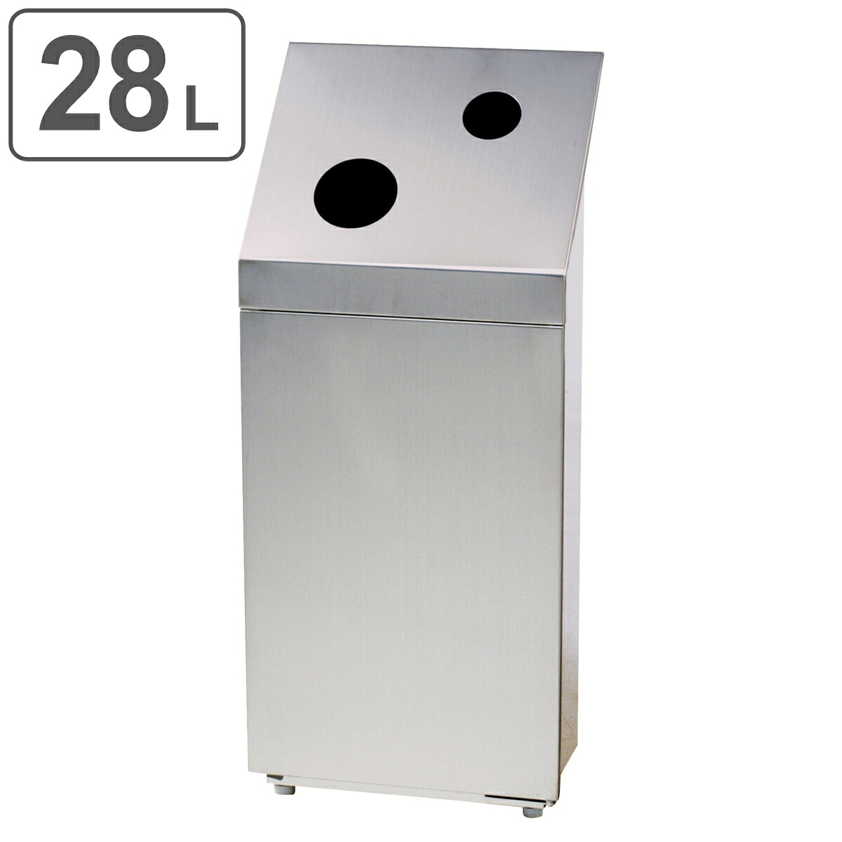 屋内用ゴミ箱 業務用ダストボックス 28L ビン・カン用 ダストボックス分別 NK-2439 （ 法人限定 送料無料 山崎産業 コンドル 分別ゴミ箱 ゴミ箱 ステンレス 缶 瓶 ごみ箱 ダストボックス 分別 丸穴 ステンレスゴミ箱 屋内 分別用 ） 【3980円以上送料無料】