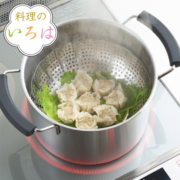 【楽天市場】蒸し器 料理のいろは フリーサイズ蒸し器 ステンレス 燕三条製 （ 蒸し皿 蒸し目皿 蒸し板 スチームプレート 万能蒸し器 蒸し