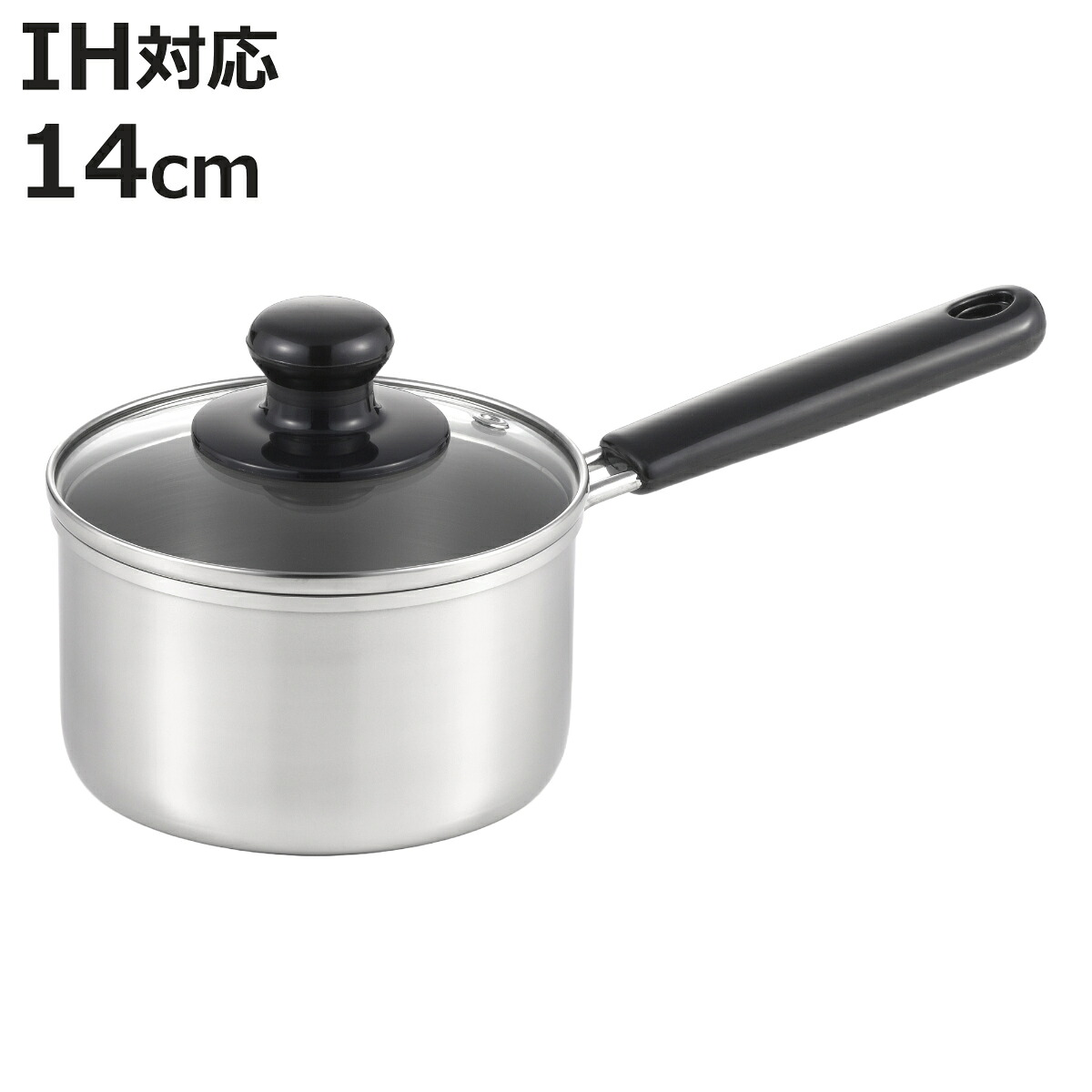 【楽天市場】片手鍋 14cm IH対応 クックルックベーシック ステンレス製 日本製 （ ガス火対応 オール熱源対応 小鍋 ソースパン ミルク ...