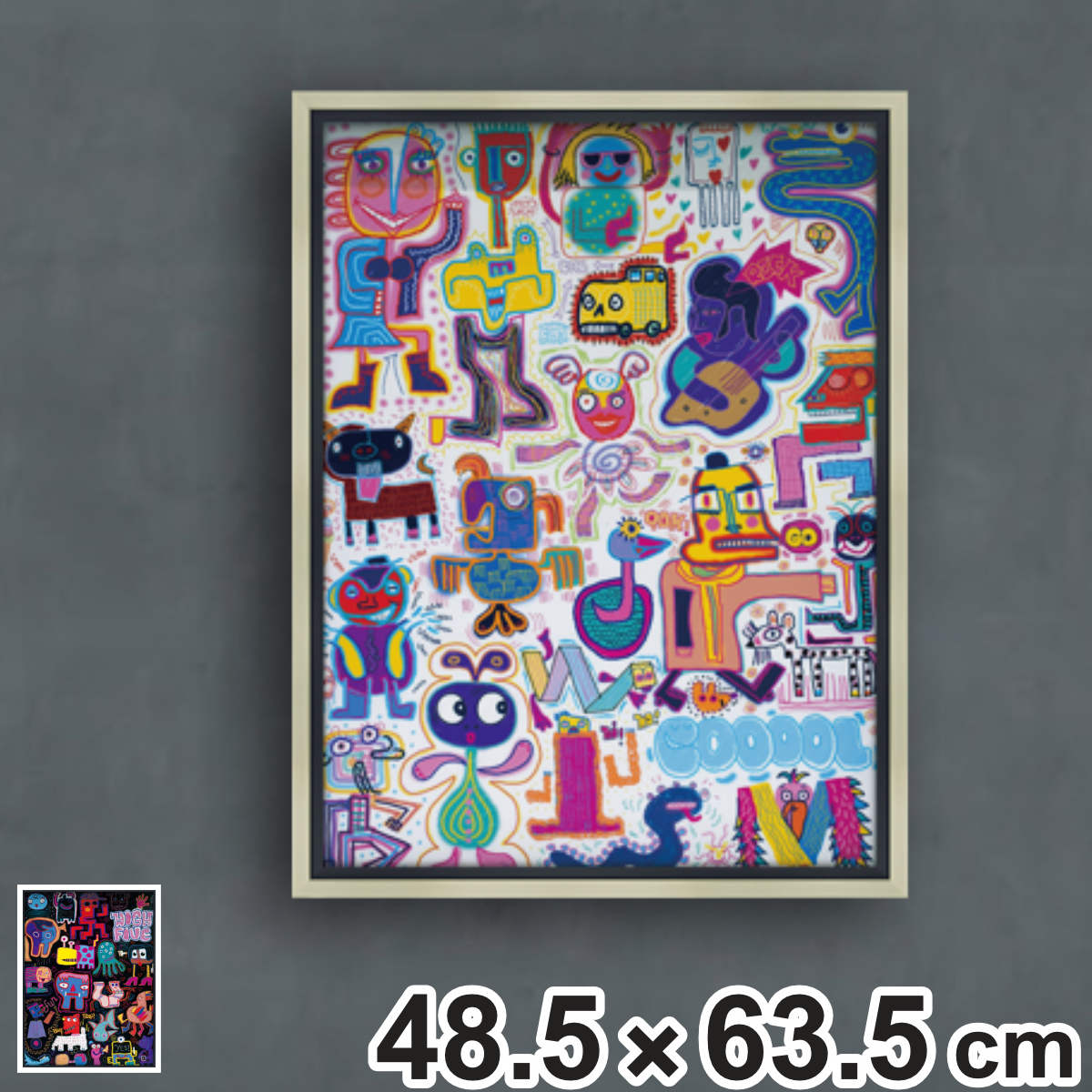 アートパネル ジェリー バプテスト 『グラフィティ』 48.5×63.5cm （ 絵画 絵 アート インテリア 額 額入り 壁掛け おしゃれ ゲル加工 グラフィティ ポスター アートフレーム アートポスター ウォールアート パネル 額付き ）【3980円以上送料無料】