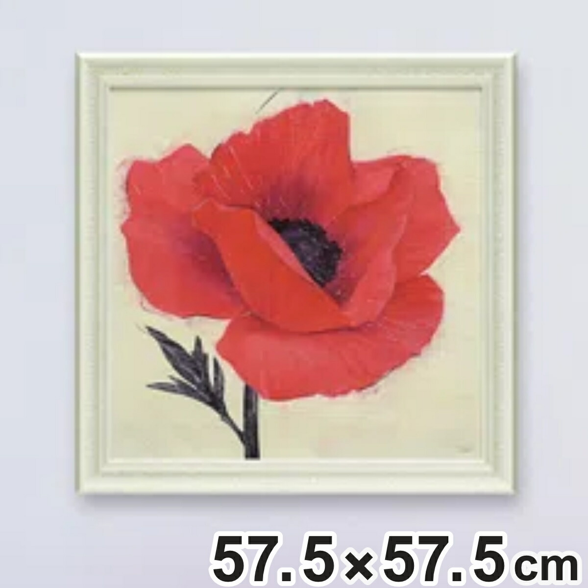 アートパネル アイボ 『ジュービラント ポピー』 57.5×57.5cm （ 絵画 絵 アート インテリア 額 額入り 壁掛け おしゃれ ゲル加工 花 ポスター アートフレーム アートポスター ウォールアート パネル 額付き 華やか ）【3980円以上送料無料】