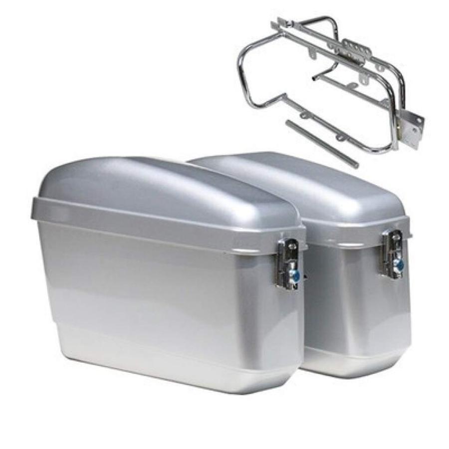 ユニバーサルバイクサイドボックス、工具収納コンパートメントの荷物、ABS素材、メッキブラケットで簡単に取り付け可能
