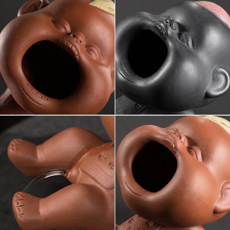 茶寵 紫砂 噴水 置物 小便小僧 ユニークな 遊び心ある 茶遊び ティータイム モダン中華風 装飾品 茶盤飾り 茶卓 茶室 和室 オブジェ おしゃれ画像