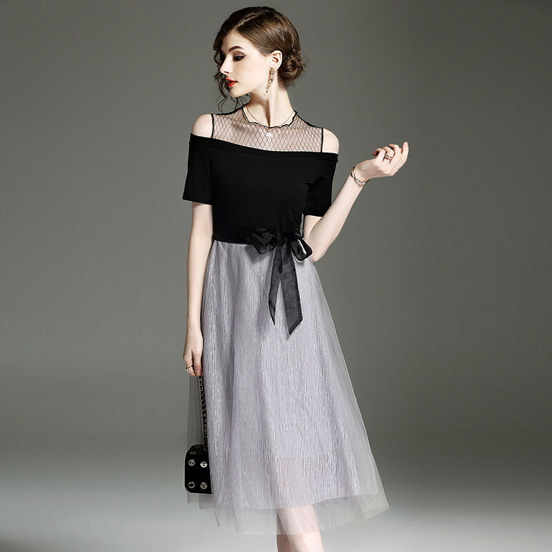 楽天市場 秋冬結婚式ドレス 長袖 七分袖 結婚式 ワンピース 結婚式 パーティードレス 結婚式 高級ワンピースシャツワンピース ミディアム 大人ドレス 二次会 ドレス 膝下 超フレア 無地ワンピース 大人フォーマル 大きいサイズ ネイビー Color Life 楽天市場店