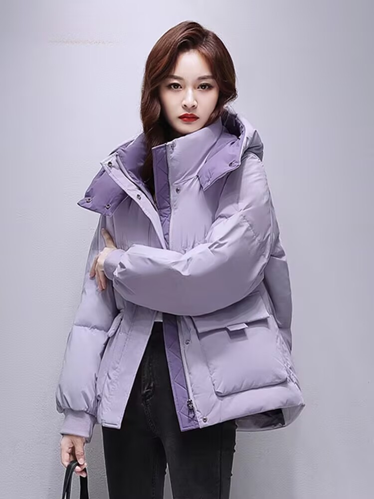 ダウンコート 綿の服 防寒防風 ダウンジャンパー 冬物ジャケット 長袖ロングコート ダウンジャケット レディースロングジャンパー 通勤ジャケット スタンドカラーコート レディースアウター レディース上着 エレガント｜color life 店
