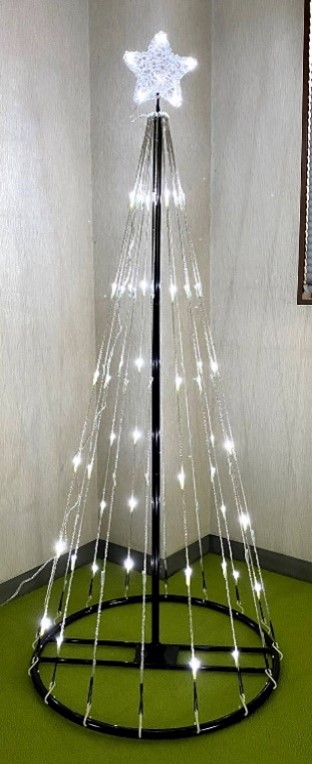 【SALE／100%OFF】 レビューで送料無料 クリスマスイルミネーション LEDコーンツリー150cm ホワイト φ60×150cm fucoa.cl fucoa.cl