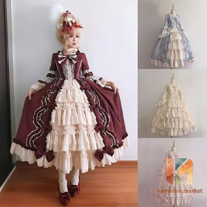 ロリータ 衣装 前掛けスコート ロリィタ 花飾りつけ 窈窕たる 朝廷 ゴシック ゴスロリ 可愛らしい 選べる4色つや