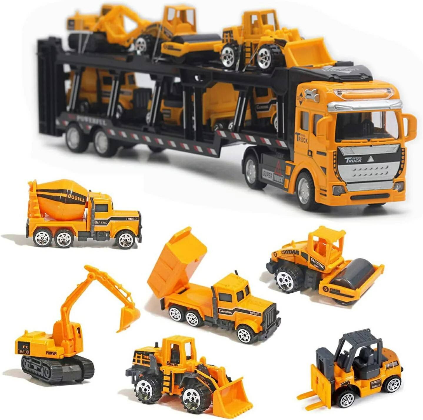 楽天市場】建設車両 6台ミニカーセット1台収納車 車おもちゃ 建設車両