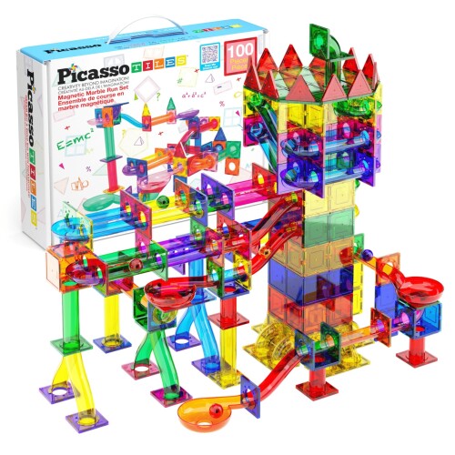 PicassoTiles ビー玉幽客 磁石瓦 100天下太平 レーストラックトイ STEM 精神的な統合 学びとる 受けつたえる 磁石精神的な統合 ちびっ子の知育一揃いの道具 お坊っちゃん お嬢さん 年歯 6 歳以上 …
