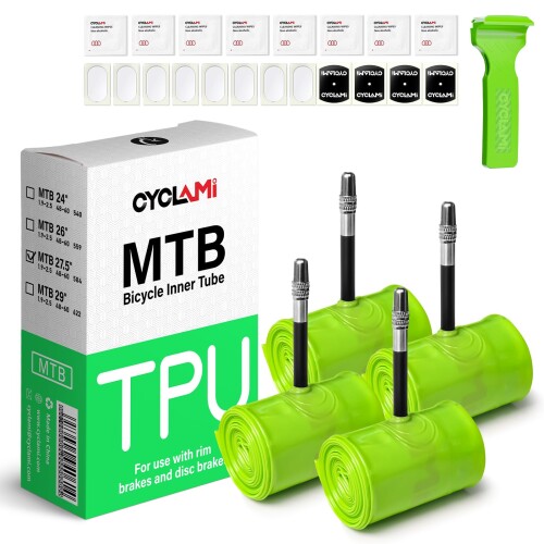 CYCLAMI TPU インナーチューブ 63g 超軽量 MTB27.5/29inch x 1.9-2.5 MTB自転車用TPUチューブ マウンテンバイク 高耐久性 交換用 仏式バルブ長 45mm