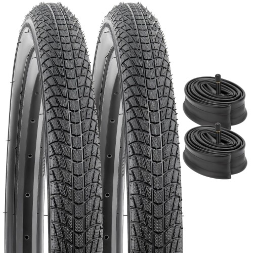 YunSCM 2本セット,16 1.75 タイヤ,16x1.75 47-305 自転車タイヤ + 16x1.75/2.125 チューブ 米式バルブ32mm,適用 16インチ 1.75 ロードバイク,Y-1023