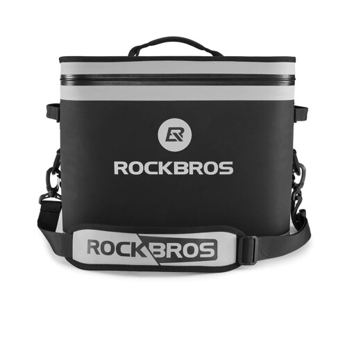 ROCKBROS(ロックブロス)クーラーボックス 小型 ソフトクーラーボックス 保冷力約48時間 20L 大容量 釣り キャンプ お弁当 BBQ お花見 ピクニック 花火 おしゃれ 手提げ 肩掛け 携帯便利（ブラ