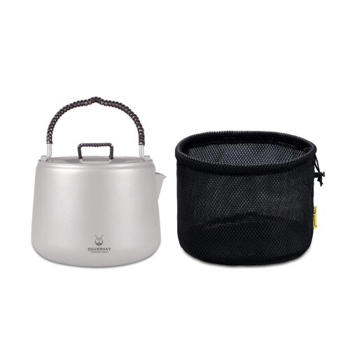 SILVERANT(シルバーアント) 純チタン製 湯沸かし 1400ml アウトドア ティーポット 納める押しかぶせる付き添い人 軽さ 難民キャンプ備品