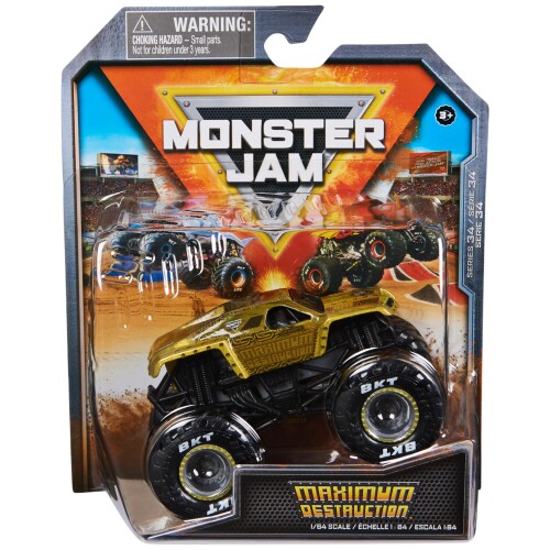 Monster Jam、公式マックスDモンスタートラック、ダイキャスト車両、1:64スケール、3歳以上の男の子向けキッズおもちゃ