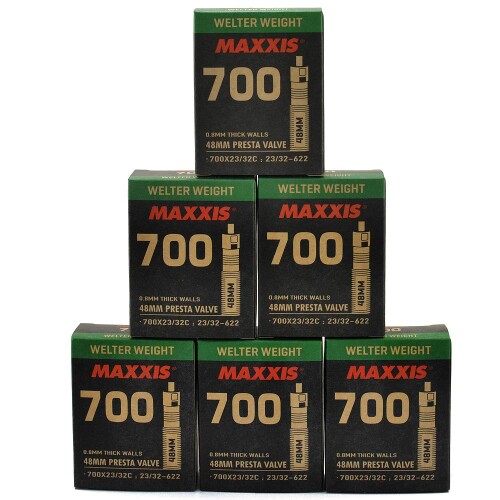 Maxxis Welter Weight 700x23-32C 48粍 Bike Inner Tube Presta FV, 6Pack, STB2033-6