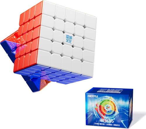 Moyu Aochuang V6 トリプルトラック 5x5 磁気フラッグシップ ステッカーレス UVコーティング スピードキューブ ボールコア 5 x 5 マグネット160個付き、トリプルトラックアップグレード版|カラーズストア