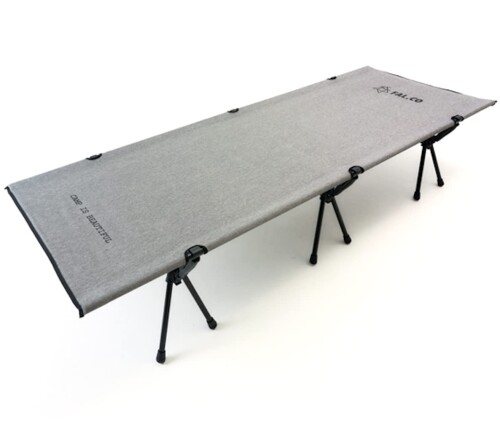 FAL.CO (ファルコ) 2way コット ベンチ 折り畳み キャンプ アウトドア チェア 3人掛け 耐荷重150kg コンパクト 重量3.2kg 高さ 防災 調整可能 (Gray)
