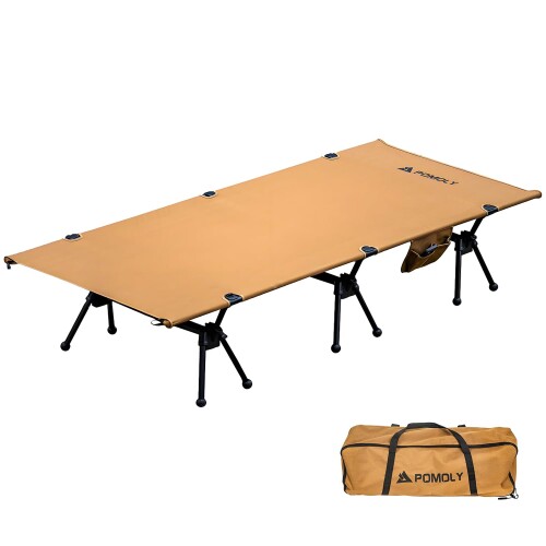 POMOLY キャンプベッド MOK S1 Bed 折りたたみベッド 高さ調整可能 耐荷重150kg 軽量 快適 強靭サポート コンパクト収納 車中泊 アウトドア 緊急 簡易ベッド|カラーズストア