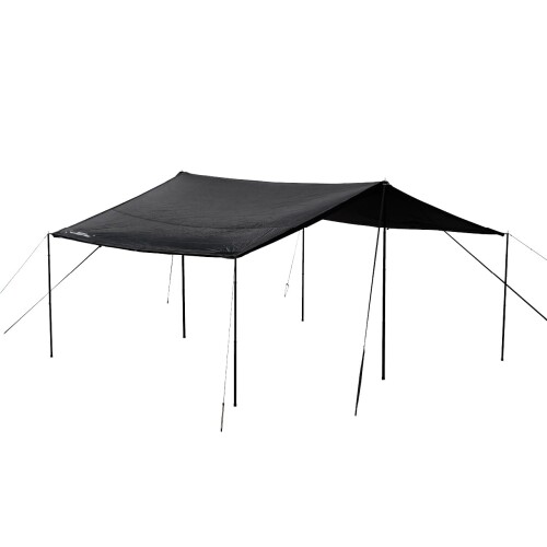 CAMVIL ZIP-TARP ジッパータープ 5m ブラックコーティング タープシェル対応 メッシュ＆サイドウォール拡張可 煙突口付き レクタ型・ヘキサ型2タイプ展開 収納バッグ付き (BLACK, レクタ型タ 21,678円