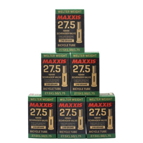 Maxxis Welter Weight 27.5 x 1.50-1.75 48粍 Bike Inner Tube Schrader AV, 6 Pack, STB2215-6