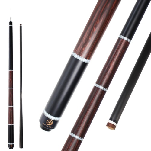 KHEALING ビリヤード キュー カーボン 1/2 play cue Pigskin tip +white PVC+black bakelite ferrule T 700カーボンファイバー Radial 58インチ ビリヤード用品 ハンドメイド 真っ直ぐ 適球類/黒八、九球 19-20オン