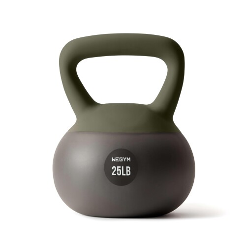 WeGym ソフトケトルベル 10/15/20/25LB 広広とした手持ち部分 筋トレ 亜鈴代用 軽く安全性のある 住まい形づくる フォレスト? 25LB/11.3KG