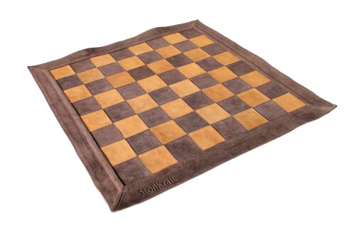 Stonkraft 48 珊 x 48 珊 本革渦状文-繰り上げる 勝ち抜き戦 チェス - 赤銅色色 - Tournament Professional Chess