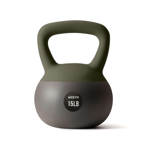 WeGym ソフトケトルベル 10/15/20/25LB 広広とした手持ち部分 筋トレ 亜鈴代用 軽く安全性のある 住まい形づくる フォレスト? 15LB/6.8KG