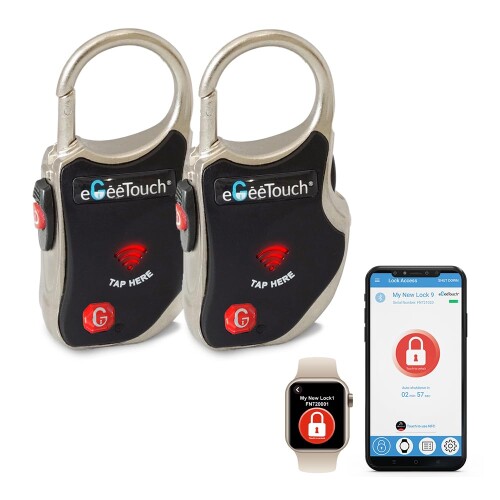 eGeeTouch GT1000 black-2個書き割り かっこ良い周遊鍵を掛けるBluetooth NFCで解錠 Android iOS相応う