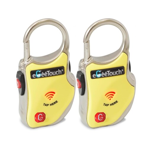eGeeTouch GT1000 黄味がかった-2個仕掛ける かっこ良い周遊鍵を掛けるBluetooth NFCで解錠 Android iOS相応う
