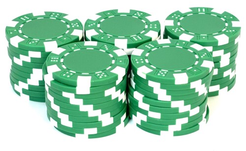 カジノチップ 数字無し ポーカーチップ マージャン 麻雀 緑グリーン (緑)画像