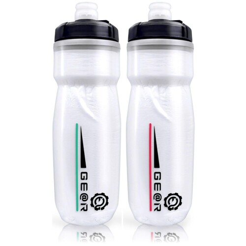 (ギアトル) アンフォラ まだ冷たい サイクルボトル 保冷ボトル 自転車 ロードバイク 600ml(2本,ミックスカラー)