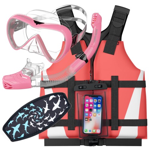 WATER GAMES シュノーケル・恍ける・生存期間より良い3点仕掛ける 雨合羽スマホケース マスクストラップカバー付き添い人 (K仕掛ける)
