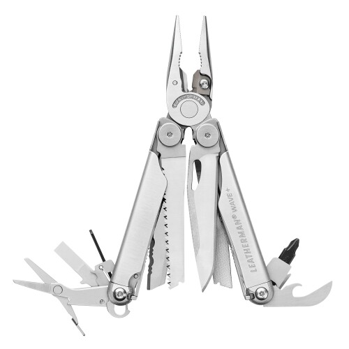 LEATHERMAN (レザーマン) マルチツール WAVE PLUS 18機能 全ツールロック 交換式カッター 25年保証 DIY キャンプ 防災用品 シルバー｜カラーズストア