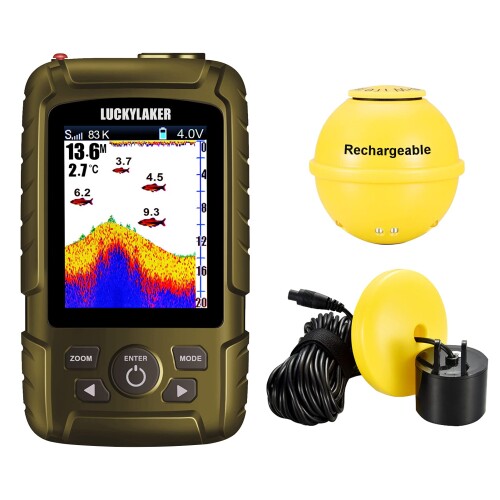LUCKYLAKER 無線電話 海魚釣り 携帯型 魚群さぐり当てる機 防波堤 小型 雨合羽 魚釣り 魚探 カヤック ワカサギ 魚たん わかさぎ魚釣り 2階建てバス魚釣り