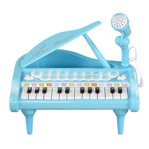 電子ミニピアノ 子ども用 おもちゃ 音楽キーボード玩具 演奏クリスマスプレゼント 新年祝い ギフト キーボード 楽器 エレクトリックキーボード グランディオ 音楽 (ブルー)