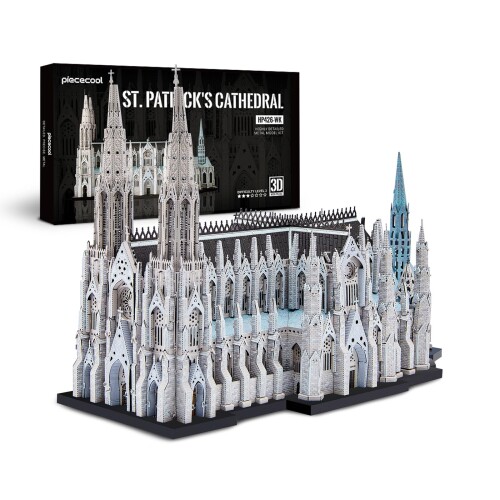 Piececool (ピースクール) 立体パズル 金属製 セントパトリック大聖堂 3dパズル 組み立て必要 接着剤不要 難易度3つ星 中級者 大人向け コレクション