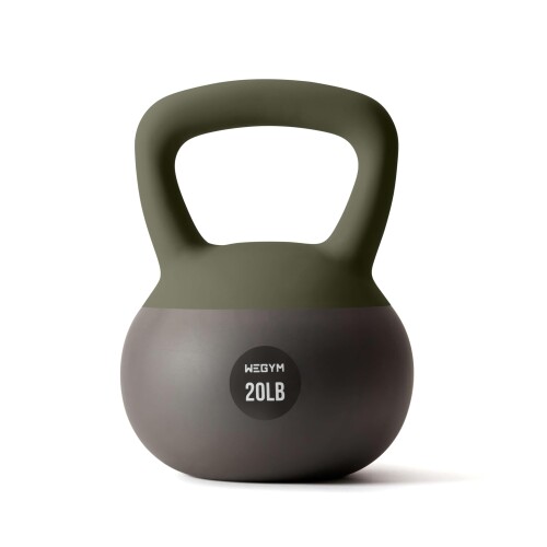 WeGym ソフトケトルベル 10/15/20/25LB 広広とした手持ち部分 筋トレ 唖鈴代用 軽く安全性のある 住み処形づくる フォレスト? 20LB/9.0KG