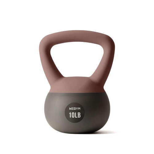 WeGym ソフトケトルベル 10/15/20/25LB 広広とした手持ち部分 筋トレ 唖鈴代用 軽く安全性のある 住み処形づくる さくら色? 10LB/4.5KG