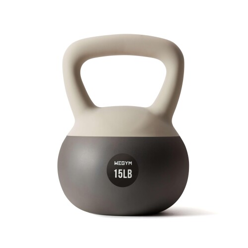 WeGym ソフトケトルベル 10/15/20/25LB 広広とした手持ち部分 筋トレ 唖鈴代用 軽く安全性のある 住み処形づくる 砂子石ころ 15LB/6.8KG