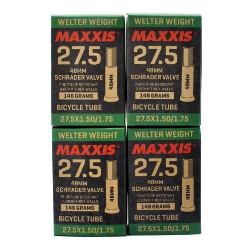 Maxxis Welter Weight 27.5 x 1.50-1.75 48粍 Bike Inner Tube Schrader AV, 4 Pack, STB2215-4