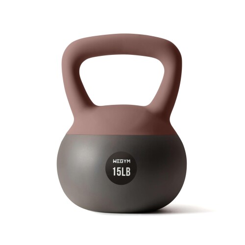 WeGym ソフトケトルベル 10/15/20/25LB 広広とした手持ち部分 筋トレ 唖鈴代用 軽く安全性のある 住み処形づくる さくら色? 15LB/6.8KG