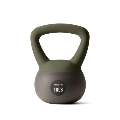 WeGym ソフトケトルベル 10/15/20/25LB 広広とした手持ち部分 筋トレ 唖鈴代用 軽く安全性のある 住み処形づくる フォレスト? 10LB/4.5KG